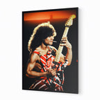 Premium matte metal print of Eddie Van Halen 1982 Diver Down Tour featuring an industrial-grade aluminum panel design.