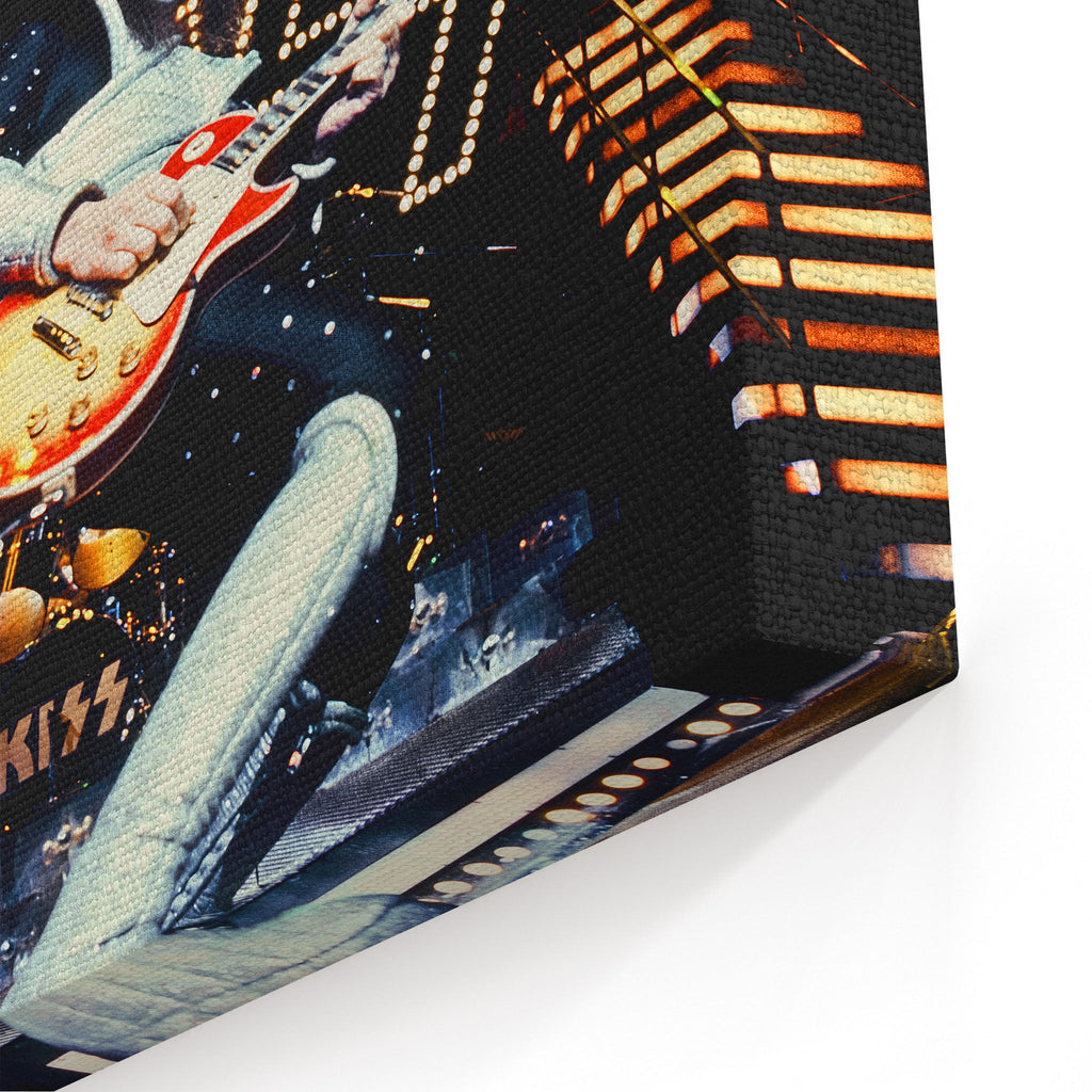 Close-up of the archival canvas texture and sharp color print detail on the gallery-wrapped edge.