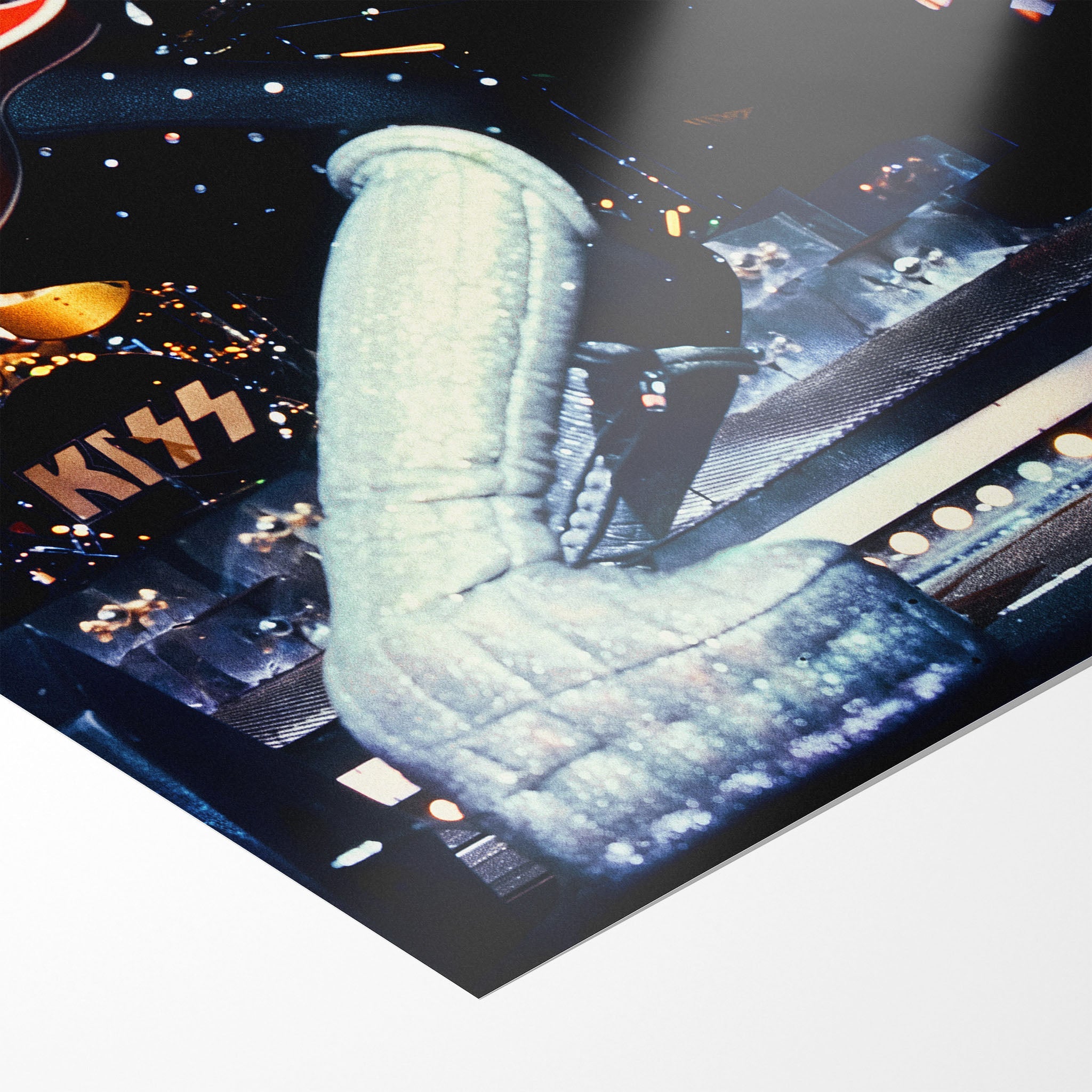 Front close-up showing the vivid colour and matte finish of the unframed Ace Frehley Love Gun Tour art print.