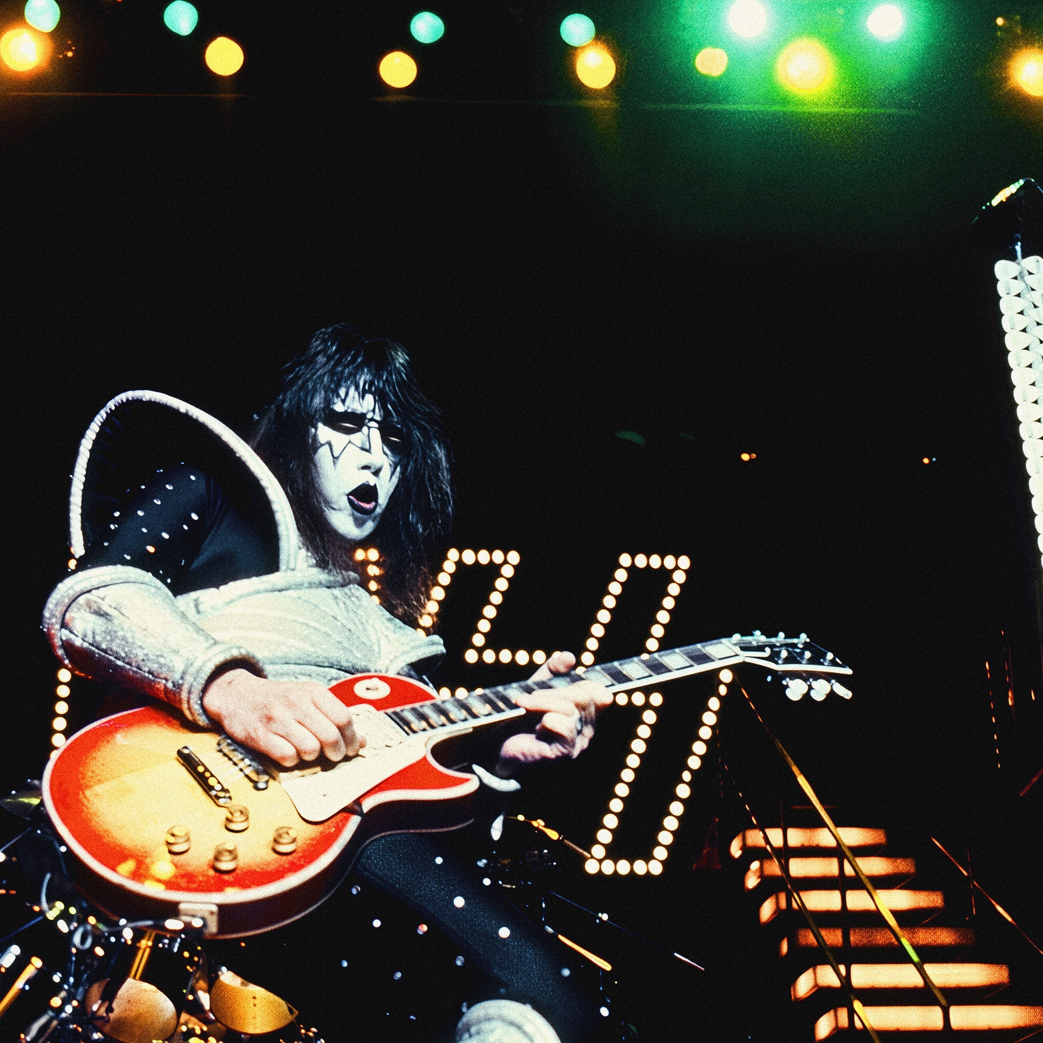 Medium zoom highlighting the rich colour depth of the Ace Frehley 1977 KISS The Forum fine art print.