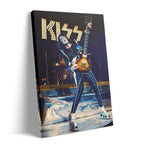 Premium gallery-wrapped color canvas print of Ace Frehley live with KISS at Nippon Budokan in 1977.