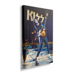 Front view of the heavy-weight color canvas wall art print of Ace Frehley in Japan 1977.