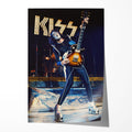 Unframed Ace Frehley The Spaceman 1977 KISS concert poster print at Nippon Budokan Tokyo in his Rock and Roll Over suit.