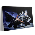 Premium gallery-wrapped color canvas print of Ace Frehley live with KISS on the 1979 Dynasty Tour.