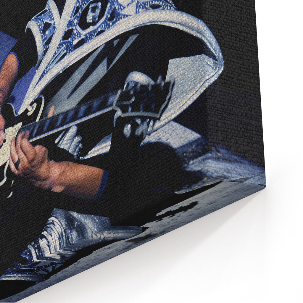 Close-up of the archival canvas texture and sharp color print detail on the gallery-wrapped edge.