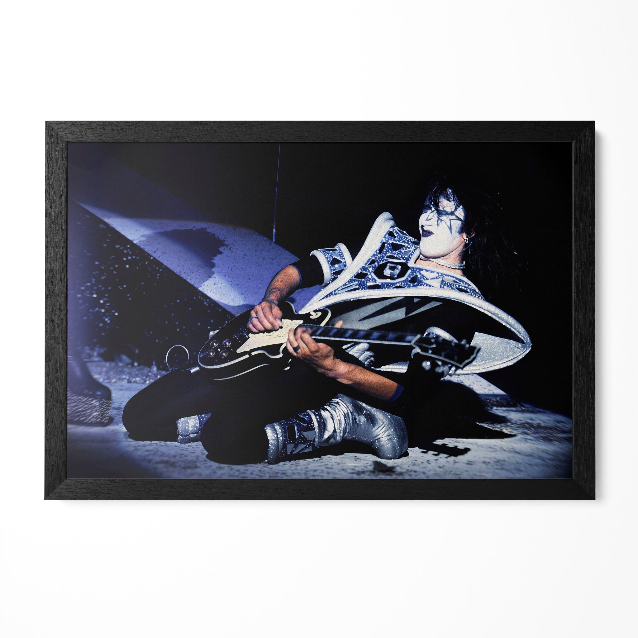 Ace Frehley 1979 KISS Dynasty Tour color concert poster in a premium classic black wooden frame by POSTEREVER.