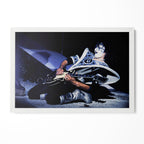 Ace Frehley 1979 KISS Dynasty Tour color poster in a modern minimalist white wooden frame by POSTEREVER.