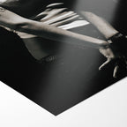 Front close-up showing the deep monochrome contrast and matte finish of the unframed Amy Winehouse black and white art print.