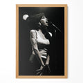 Amy Winehouse 2007 Hultsfred black and white poster in a premium natural oak wood frame by POSTEREVER.
