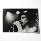 Unframed black and white Amy Winehouse Back to Black era 2007 Zurich Volkshaus concert poster print with her signature beehive and cat-eye.