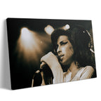 Premium gallery-wrapped color canvas print of Amy Winehouse live in Zurich in 2007.