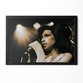 Amy Winehouse 2007 Zurich live concert color poster in a premium classic black wooden frame by POSTEREVER.