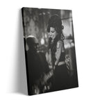 Premium gallery-wrapped black and white canvas print of Amy Winehouse at the 2008 Grammy Awards.
