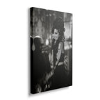 Front view of the heavy-weight black and white canvas wall art print of Amy Winehouse in 2008.