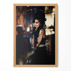 Amy Winehouse 2008 Grammys color poster in a premium natural oak wood frame by POSTEREVER.