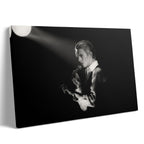Premium gallery-wrapped black and white canvas print of David Bowie on the 1976 Isolar Tour.