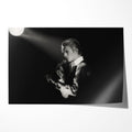 Unframed black and white David Bowie 1976 Isolar Tour profile portrait poster print with dramatic German Expressionist lighting.