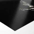 Front close-up showing the deep monochrome contrast and matte finish of the unframed David Bowie black and white art print.