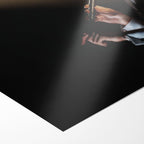 Front close-up showing the vivid warm colour and matte finish of the unframed David Bowie Golden Duke art print.