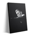 Premium gallery-wrapped black and white canvas print of David Bowie live at Rotterdam Ahoy in 1976.