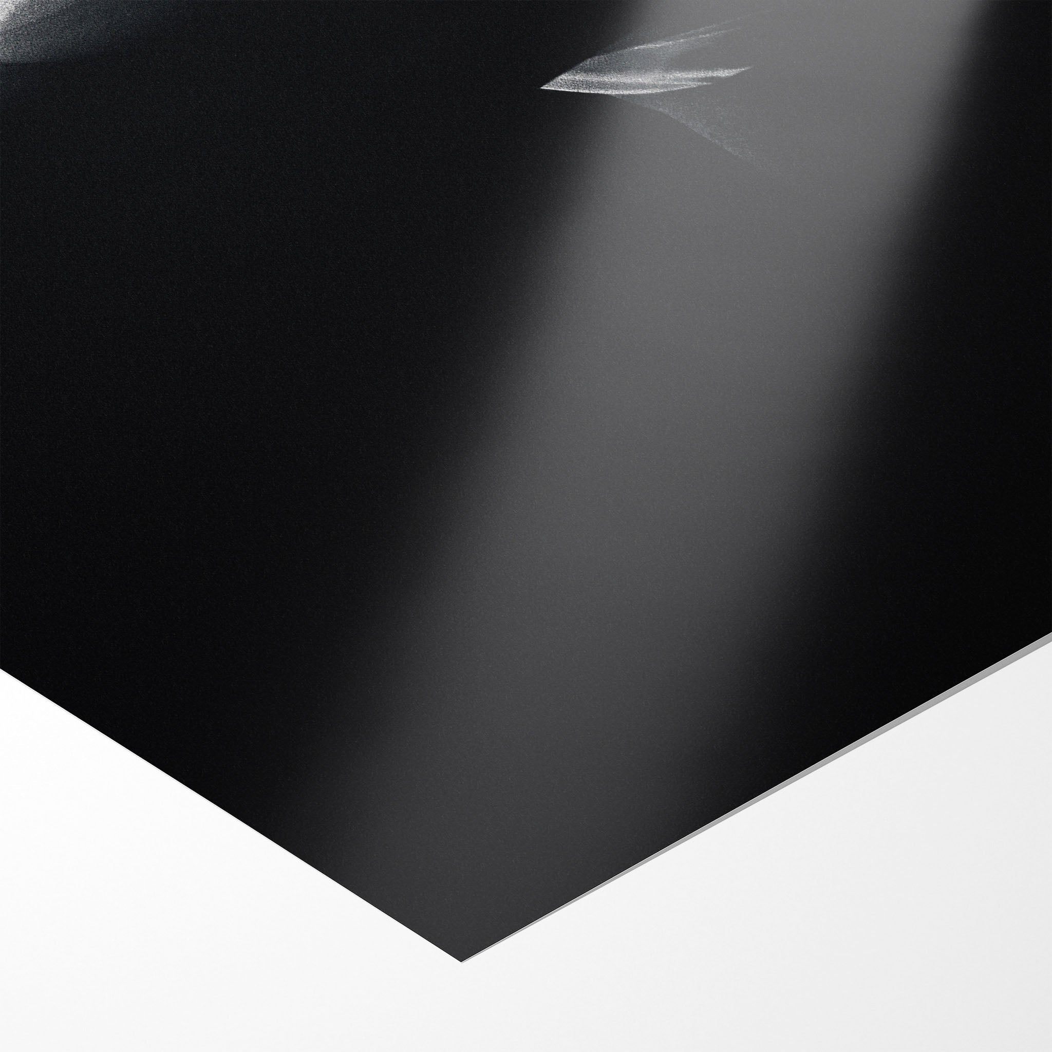 Front close-up showing the deep monochrome contrast and matte finish of the unframed David Bowie black and white art print.