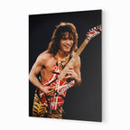 Premium color metal print of Eddie Van Halen at the 1984 Cow Palace on an industrial-grade aluminum panel.