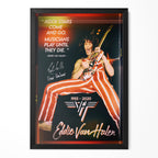 Eddie Van Halen 1982 Chicago color concert poster in a premium classic black wooden frame by POSTEREVER.