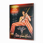 Premium color metal print of Eddie Van Halen at the 1982 Chicago UIC Pavilion on an industrial-grade aluminum panel.