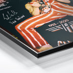 Macro close-up of the ultra-thin aluminum DIBOND panel edge of the Eddie Van Halen 1982 color metal print.
