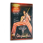 Crystal-clear acrylic glass color art print of Eddie Van Halen 1982 with polished edges.