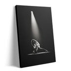 Premium gallery-wrapped black and white canvas print of Eddie Van Halen live at the 1978 Rainbow Theatre.