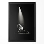 Eddie Van Halen 1978 Rainbow Theatre London black and white poster in a premium classic black wooden frame by POSTEREVER.