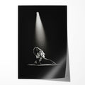Unframed black and white Eddie Van Halen 1978 live concert poster print with film-era clarity and a realistic paper drop shadow.
