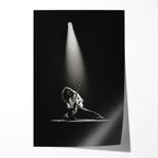 Unframed black and white Eddie Van Halen 1978 live concert poster print with film-era clarity and a realistic paper drop shadow.