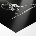 Front close-up showing the sharp detail and matte finish of the unframed Eddie Van Halen 1978 black and white art print.