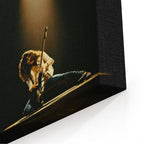 Close-up of the archival canvas texture and vivid colorized print detail on the gallery-wrapped edge.