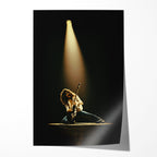 Unframed colorized Eddie Van Halen 1978 live concert poster print with film-era clarity and a realistic paper drop shadow.