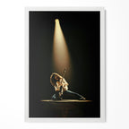 Eddie Van Halen 1978 Rainbow Theatre colorized poster in a modern minimalist white wooden frame by POSTEREVER.