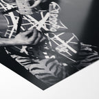 Front close-up showing the sharp detail and matte finish of the unframed Eddie Van Halen 1984 black and white art print.