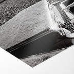 Front close-up showing the deep monochrome contrast and matte finish of the unframed Elton John black and white art print.