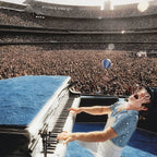Medium zoom highlighting the vibrant colour depth of the Elton John 1975 Dodger Stadium fine art print.