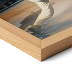 Close-up of the natural oak frame on the Freddie Mercury colour poster