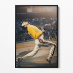 Front display of the Freddie Mercury colour canvas in a black floating frame