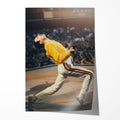 Unframed colour print of Freddie Mercury in his yellow jacket at Wembley Stadium 1986