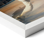 Corner close-up of the Freddie Mercury colour poster in a white frame