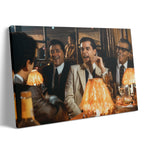 Premium gallery-wrapped color canvas print of the Goodfellas 1990 Bamboo Lounge scene.
