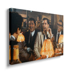 Front view of the heavy-weight color canvas wall art print of the Goodfellas Funny How scene.