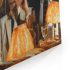 Close-up of the archival canvas texture and sharp color print detail on the gallery-wrapped edge.