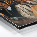 Macro close-up of the ultra-thin aluminum DIBOND panel edge of the Goodfellas color metal print.