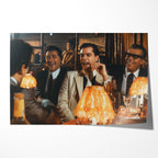 Unframed Goodfellas 1990 Bamboo Lounge scene movie poster print of Ray Liotta and Joe Pesci laughing under warm bar lamps.